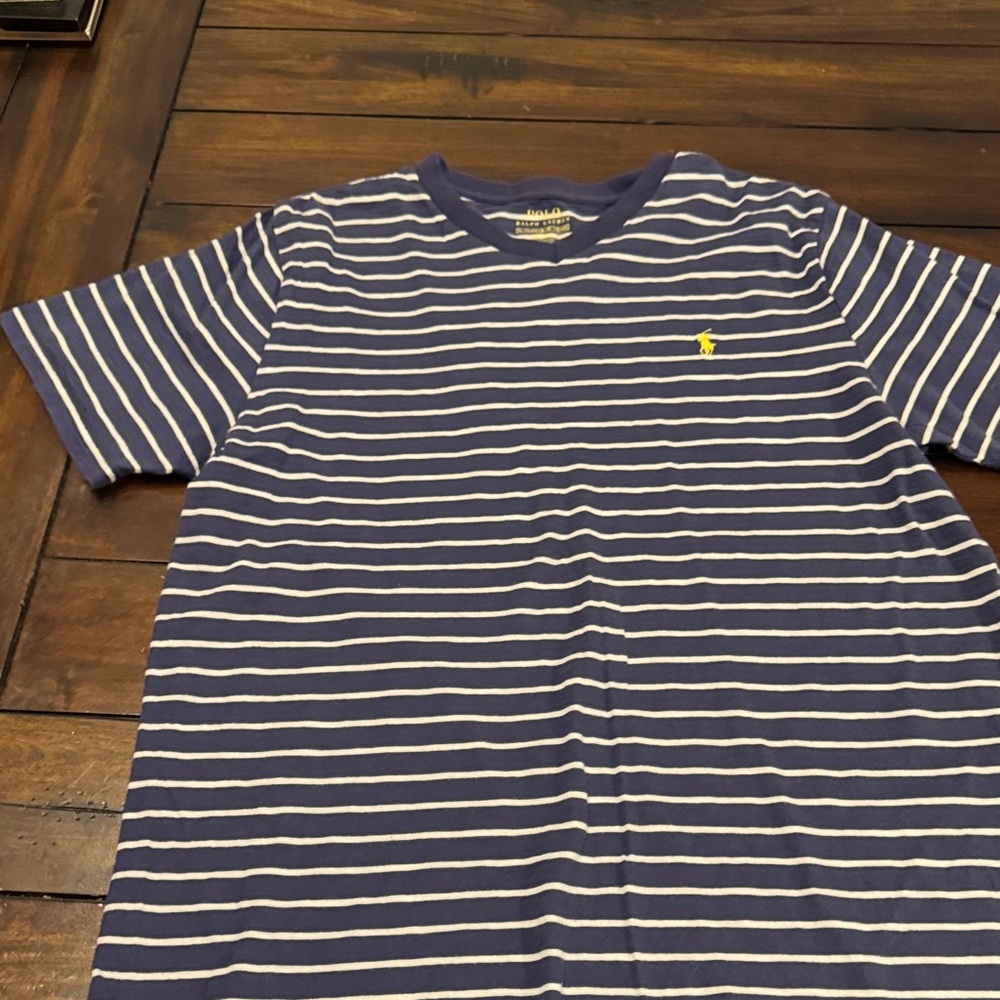 Boy’s Polo by Ralph Lauren Blue and White Striped Shirt